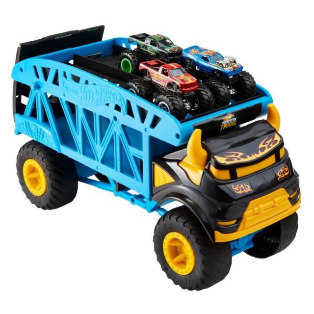 Hot Wheels Monster Trucks Přeprava trucků a 3ks Truck, Mattel GGB64