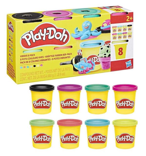 Hasbro Play-Doh modelína sada 8 tub žiarivé farby, G0692