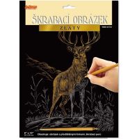 Škrabací obrázok gold Jeleň