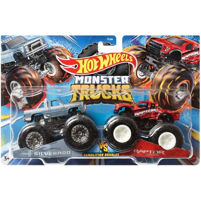 Hot Wheels® Monster Trucks Demolačné duo Silverado vs. Raptor F-150, Mattel HLT60