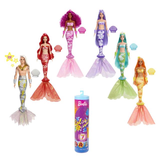 Mattel Barbie COLOR REVEAL, Dúhová morská panna, HCC46