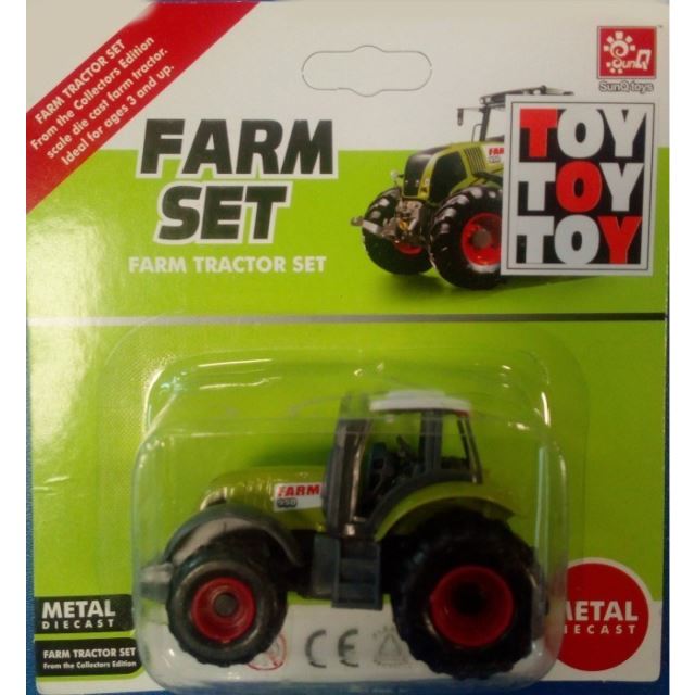 Traktor kovový 6,5 cm zelený