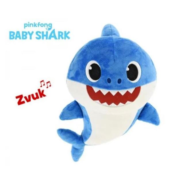 BABY SHARK Plyšové zvířátko žralok zpívající 17cm modrý