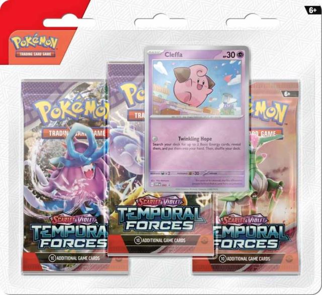 Pokémon TCG: SV05 Temporal Forces - 3 Blister Booster Cleffa