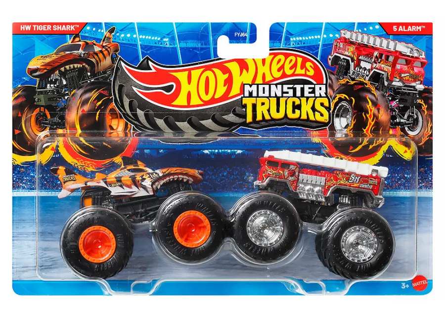 Levně Hot wheels® monster trucks hw tiger shark a 5 alarm, mattel jcc76