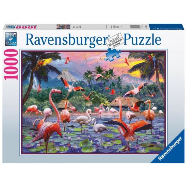 Ravensburger 17082 Puzzle Růžoví plameňáci 1000 dílků