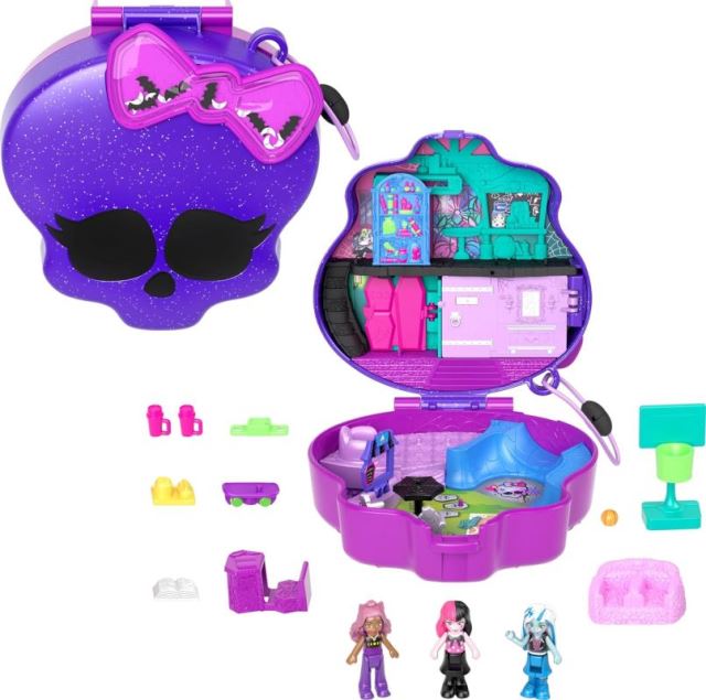 Mattel Polly Pocket Monster High Hrací set se třemi panenkami s doplňky