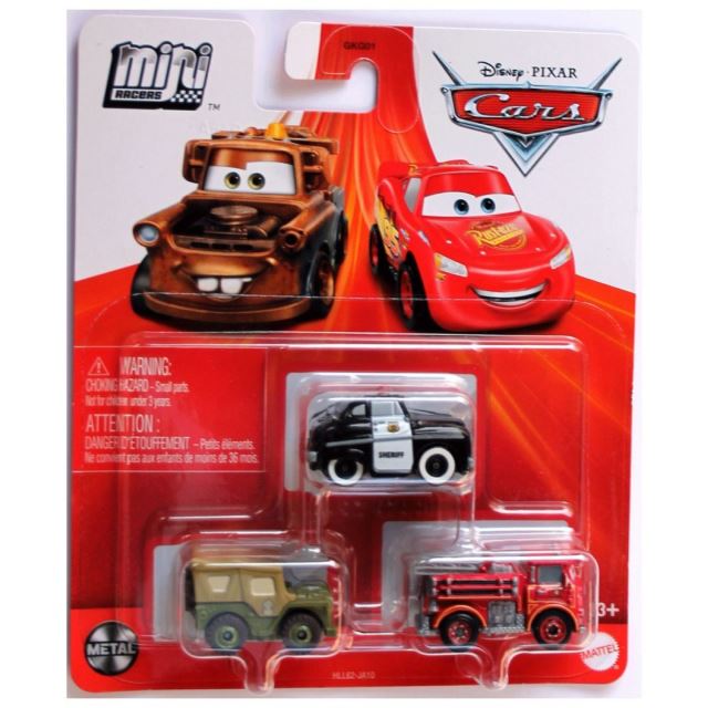 Mattel Cars 3 Mini autá 3ks Seržant & Ruda & Sheriff, HLL62
