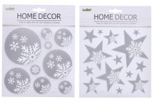 Dekorace na zeď/okno 22,9 x 18,5 cm Vánoce: Koule a hvězdy