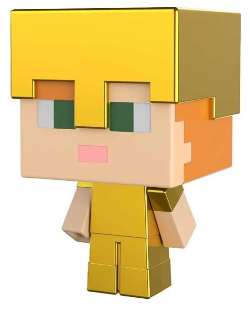 Mattel MINECRAFT Mini MOB hlava ALEX ve zlatém brnění, HDV96