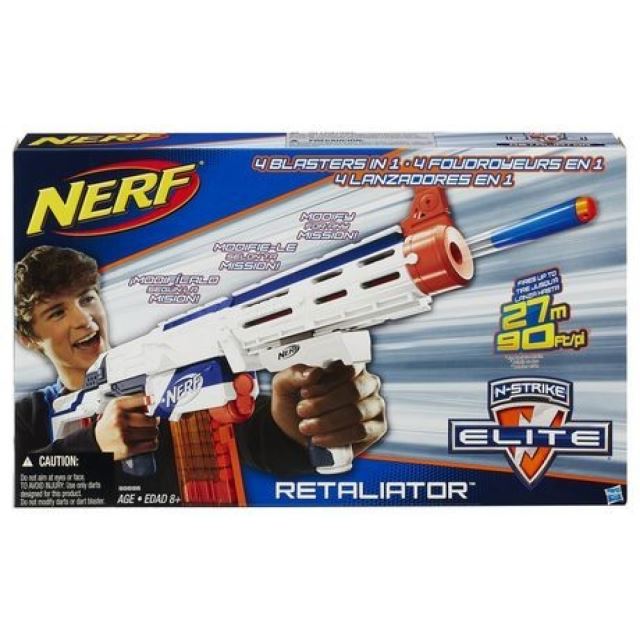 NERF Elite RETALIATOR rozložitelná puška 4v1 s clipovým zásobníkem