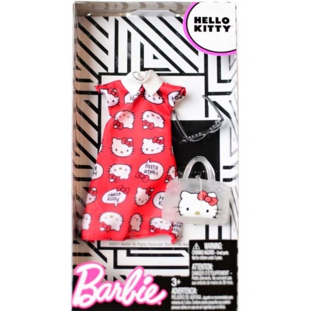 Barbie Šaty Hello Kitty červené, Mattel FKR67