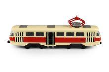 Kovová električka česká retro červená 16 cm - otváracie dvere (3)