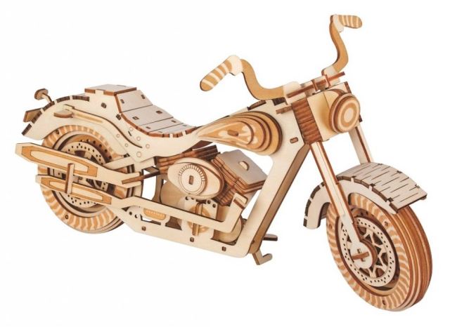 Woodcraft Drevené 3D puzzle Motocykel HD 1