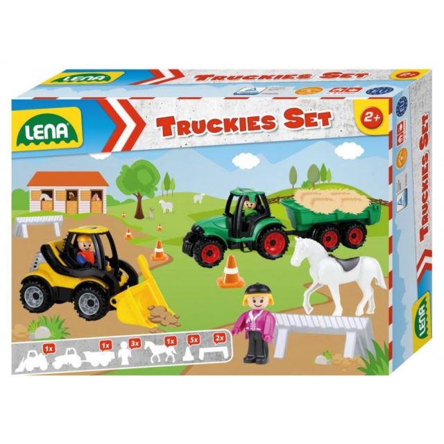 LENA Truckies set farma traktor s přívěsem, nakladač