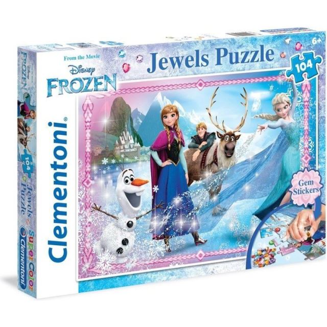 Clementoni 20133 Puzzle Super s ozdobami Ľadové Kráľovstvo 104 dielikov