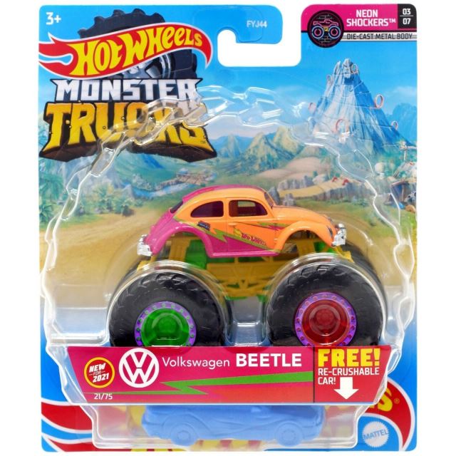Hot Wheels® Monster Trucks Kaskadérské kousky Volkswagen Beetle, Mattel GTH59