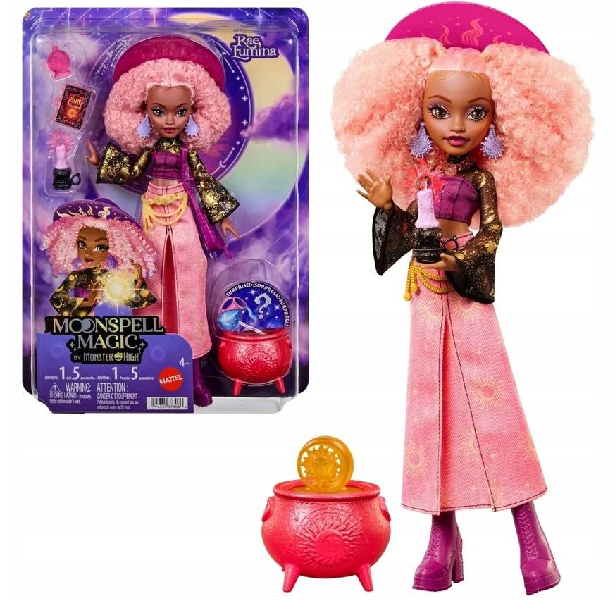 Mattel monster high čarodějka moonspell magic rae lumina jmb91
