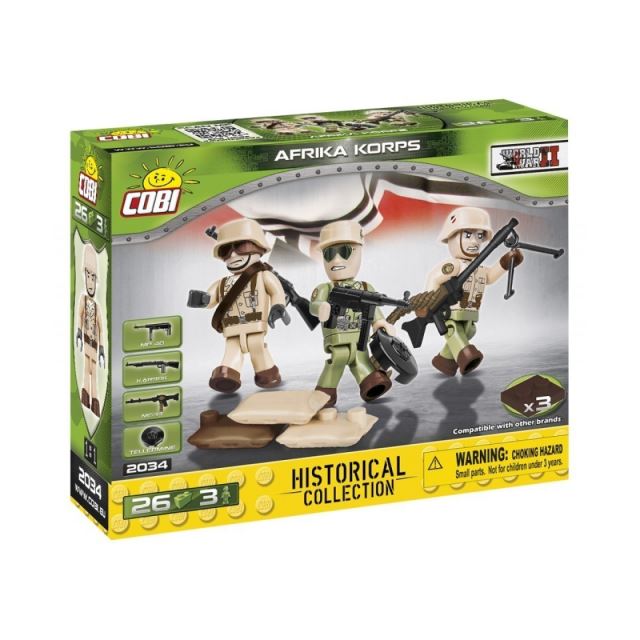 COBI 2034 SMALL ARMY – 3 figurky s doplňky Afrika Korps