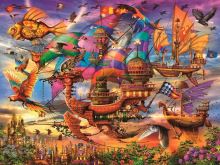 Ravensburger 01487 Puzzle Mystická lietajúca loď 1500 dielikov (1)