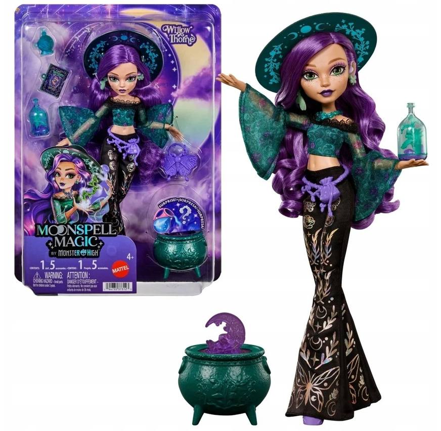 Mattel monster high čarodějka moonspell magic willow thorne jmb92