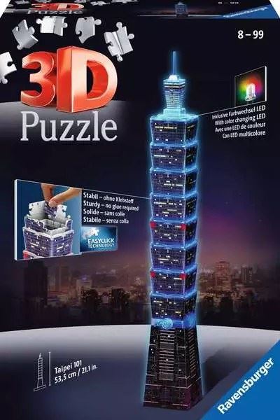Ravensburger 11149 Puzzle 3D Taipei Nočná edícia, 216 dielikov