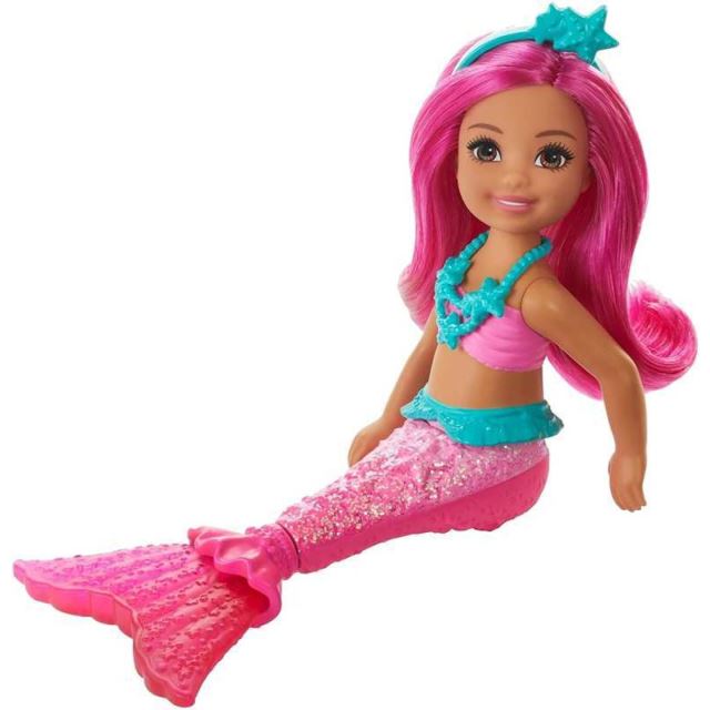 Mattel Barbie Chelsea Mořská panna růžová, GJJ86