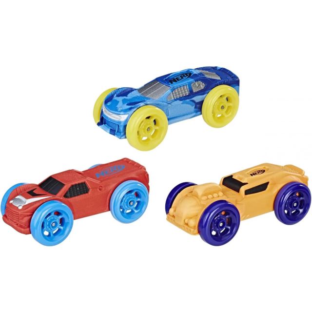 NERF Nitro náhradní vozidla 3 ks, modré, červené, oranžové, Hasbro C0776