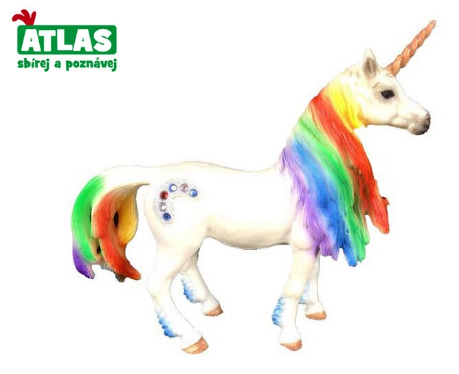 Atlas jednorožec s duhovou hřívou 13 cm