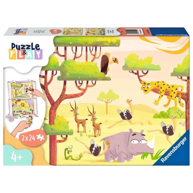 Ravensburger 05594 Puzzle & Play Dobrodružstvo na safari 2x24 dielikov