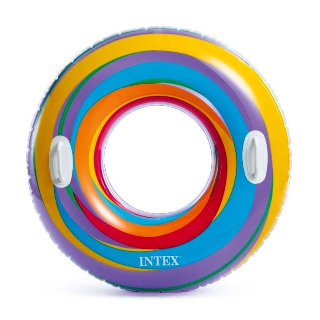Intex 59256 Kruh plovací s úchyty vír fialový 91 cm
