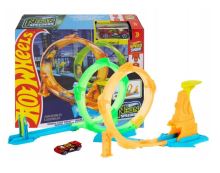Mattel Hot Wheels NEON SPEEDERS Sada dráh dvojitá slučka, JMG49
