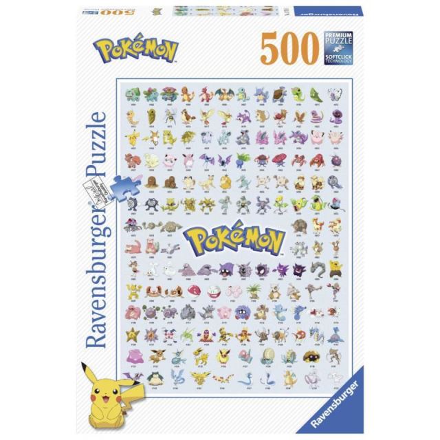 Ravensburger 14781 Puzzle Prvých 151 Pokémonov 500 dielikov