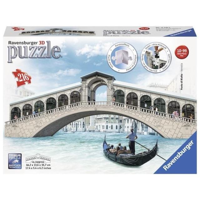 Ravensburger 12518 Puzzle 3D Rialto most, Benátky, 216 dílků