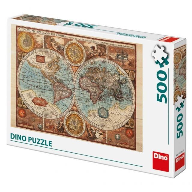 Puzzle Mapa světa z roku 1626, 500d. Dino