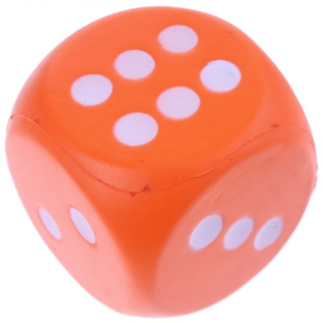 Číselná soft kocka 8 cm, oranžová