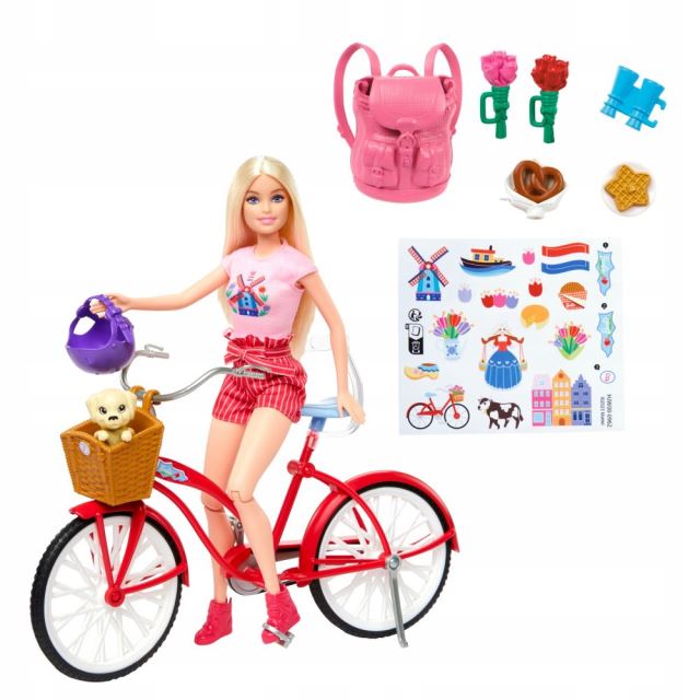 Mattel Barbie panenka Pink na kole, HWJ00