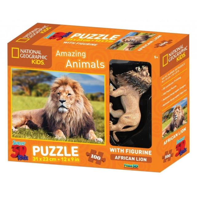 3D Puzzle Lev 100 dílků + figurka lva