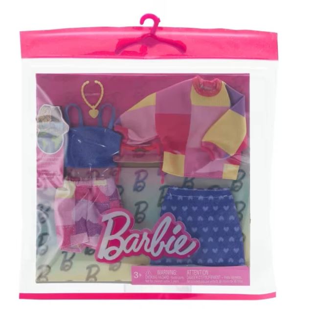 Mattel Barbie Set šiat Ružovo-modrá sada s okuliarmi, HRH42