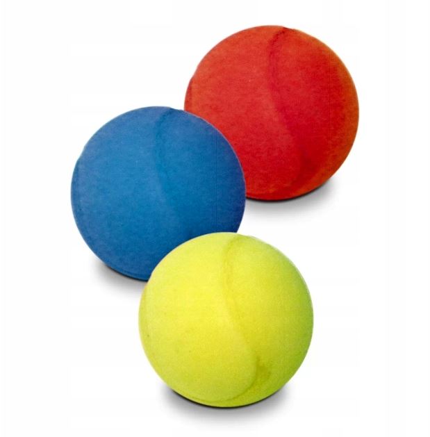 Loptičky na soft tenis 3 ks modrý, žltý, červený, priemer 7 cm