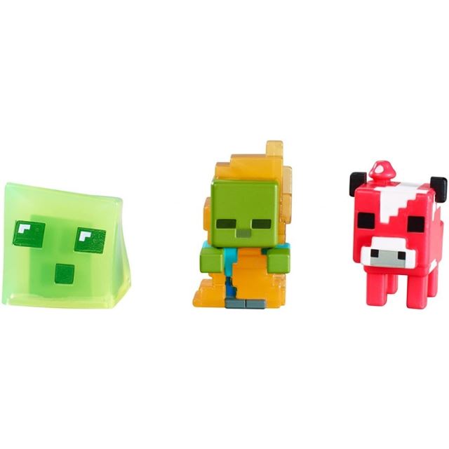 Minecraft 3ks figurky: Mooshboom, Zombie in Flames a SlimeCube, Mattel CKH39