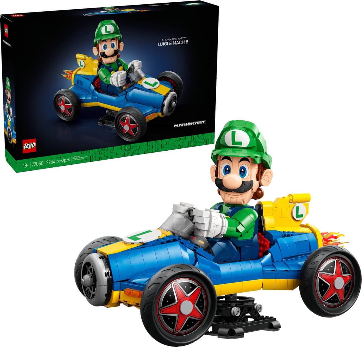 Lego® super mario™ 72050 mario kart™ – luigi a mach 8