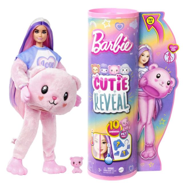 Mattel Barbie Cutie Reveal Pastelová edice Medvídek, HKR04