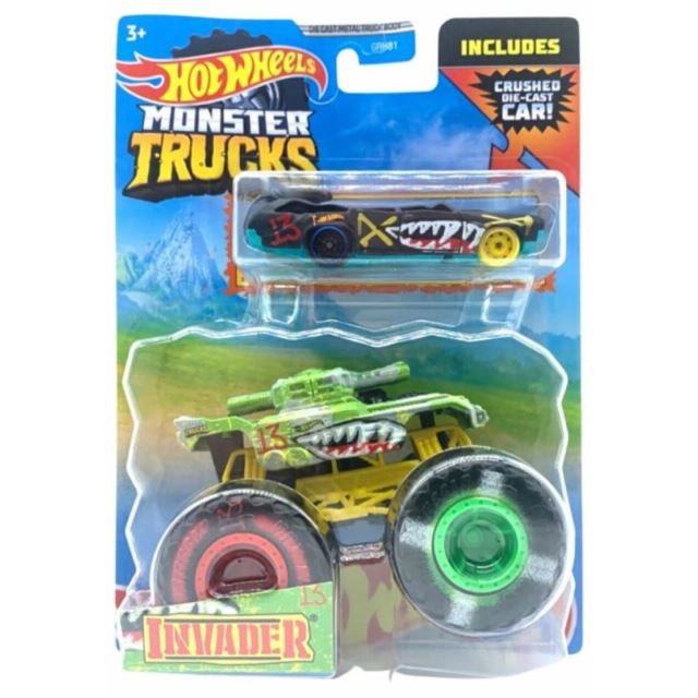 Hot Wheels® Monster Trucks s angličákem Invader, Mattel HDB97