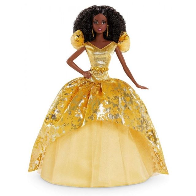 Mattel Sběratelská Barbie Vánoční černoška, GHT55