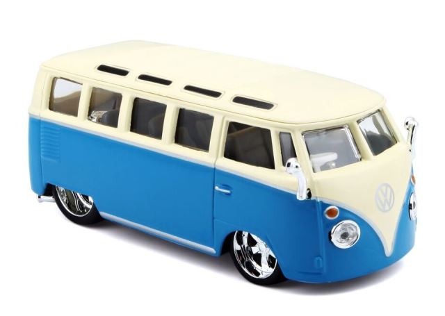 Bburago Plus Volkswagen Van Samba modrý 1:32