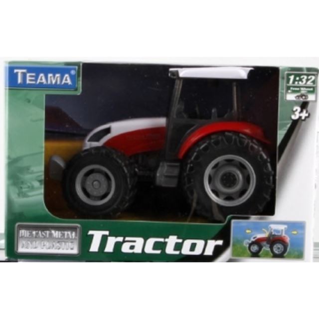 Traktor 13cm červený