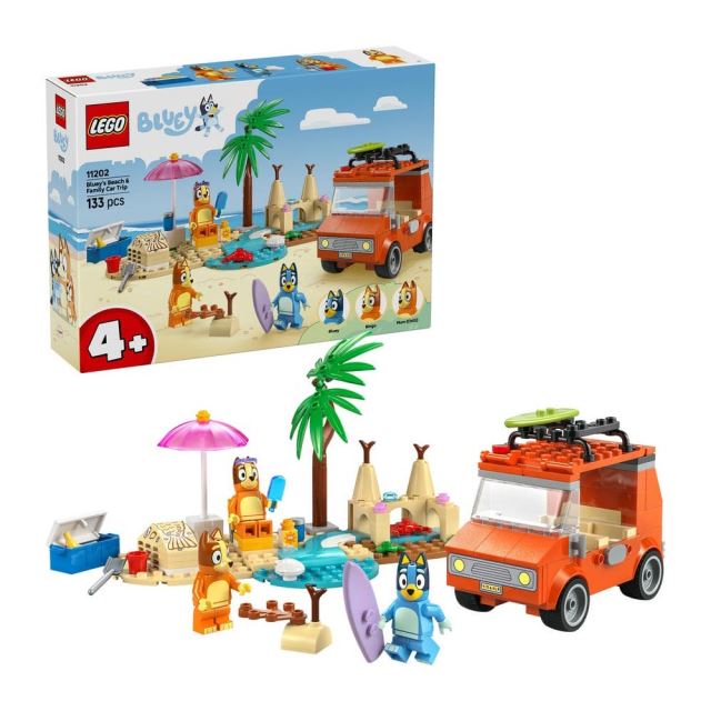LEGO® BLUEY 11202 Bluey a rodinný výlet autom na pláž