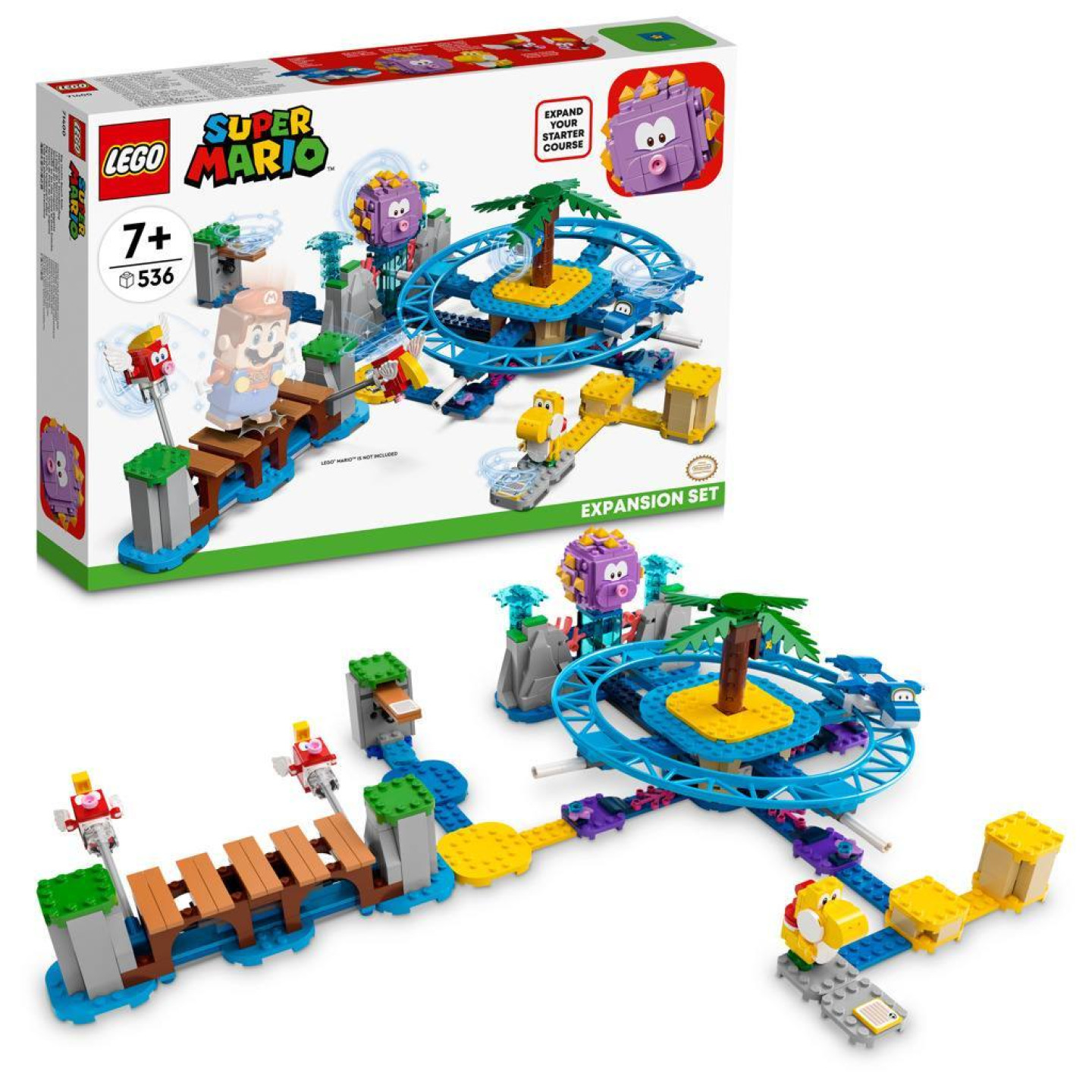 Lego® super mario™ 71400 plážová jízda s big urchinem – rozšiřující set