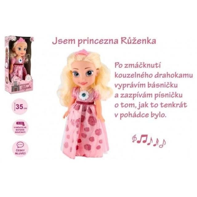 Bábika princezná Ruženka česky hovoriaca 35cm